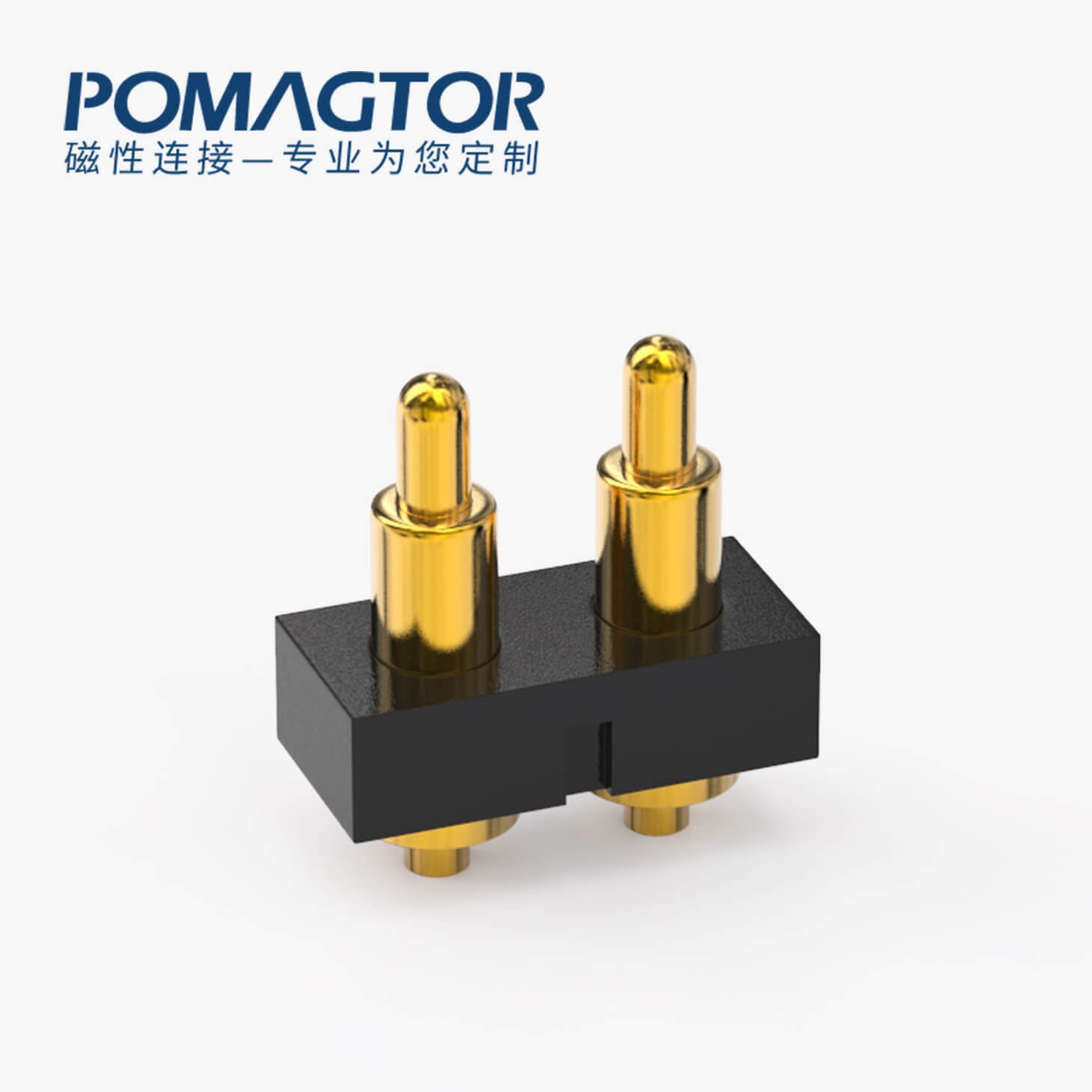 POGO PIN連接器 DIP式：2PIN，電鍍黃銅Au4u，電壓36V，電流1A，工作行程1.0mm:35±20gf，彈力30000次+，工作溫度-30°~85°