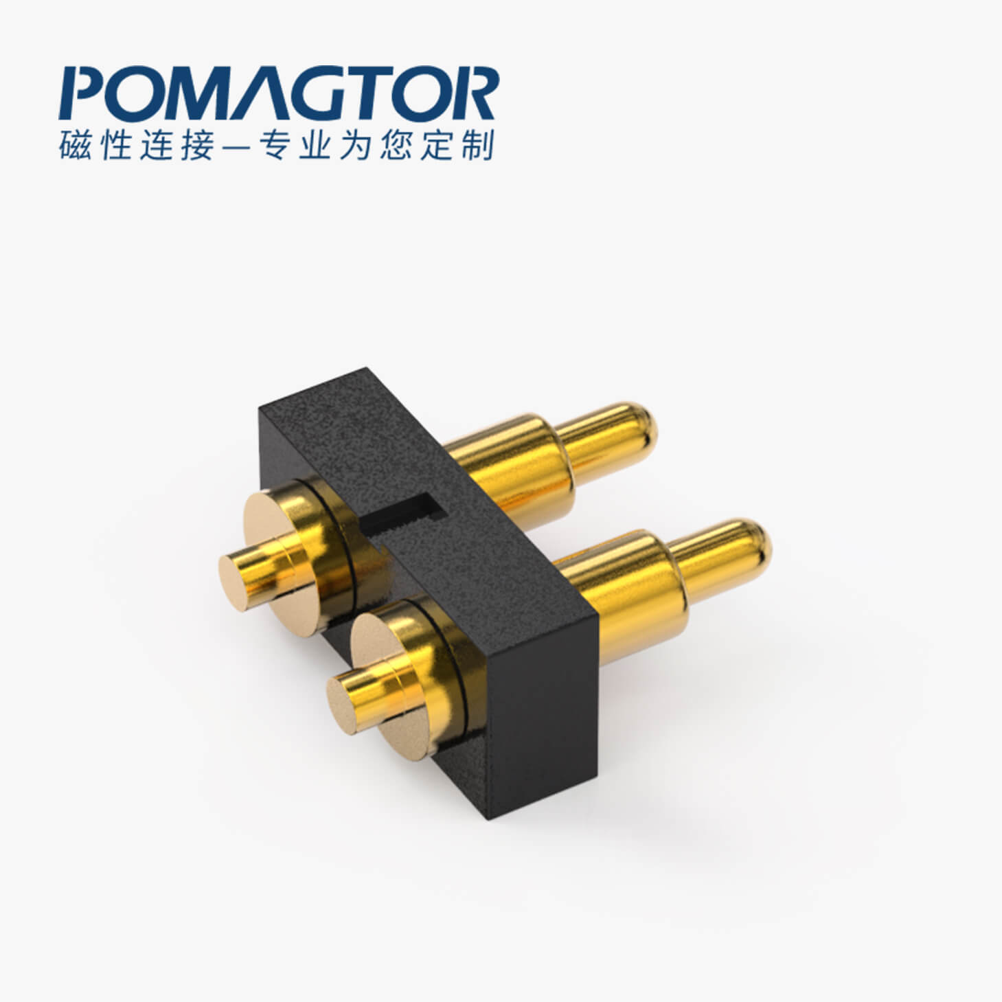 POGO PIN連接器 DIP式：2PIN，電鍍黃銅Au4u，電壓36V，電流1A，工作行程1.0mm:35±20gf，彈力30000次+，工作溫度-30°~85°