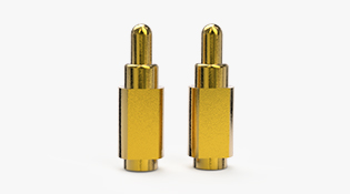 POGO PIN 側帖式：電鍍黃銅Au3u，電壓12V，電流1A，工作行程0.8mm:150gfMax，彈力10000次+，工作溫度-30°~85°