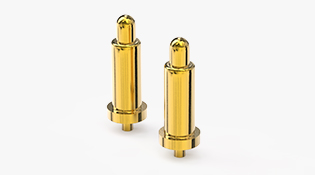 POGO PIN DIP式：電鍍黃銅Au3u，電壓5V，電流1A，工作行程0.5mm:40±15gf，彈力10000次+，工作溫度-30°~85°